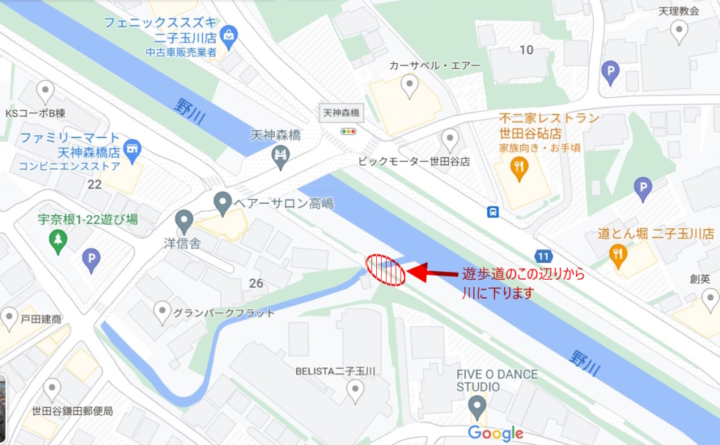 天神森橋野川マップ